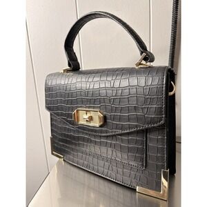 Aldo Women's Black Handbag Polka Dot Pattern Shoulder Snake Simulation